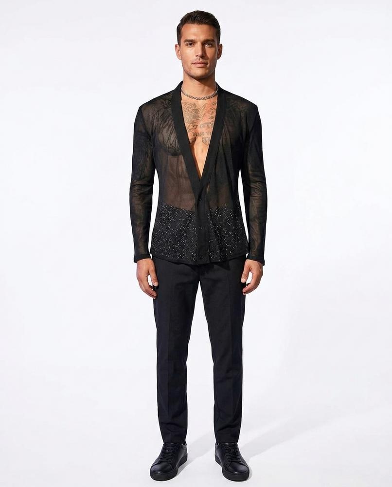 Cloppenburg Mode - Depes | Netzartiger Glitzernder Cardigan Herren