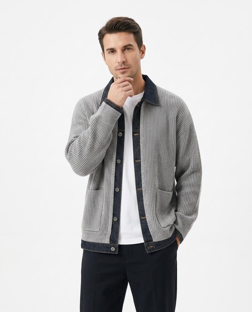 Cloppenburg Mode - Suvin | Gerippter Material-Mix Cardigan Herren