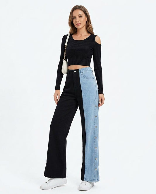Cloppenburg Mode - Alvin | Zweifarbige Weit Geschnittene Hose Damen