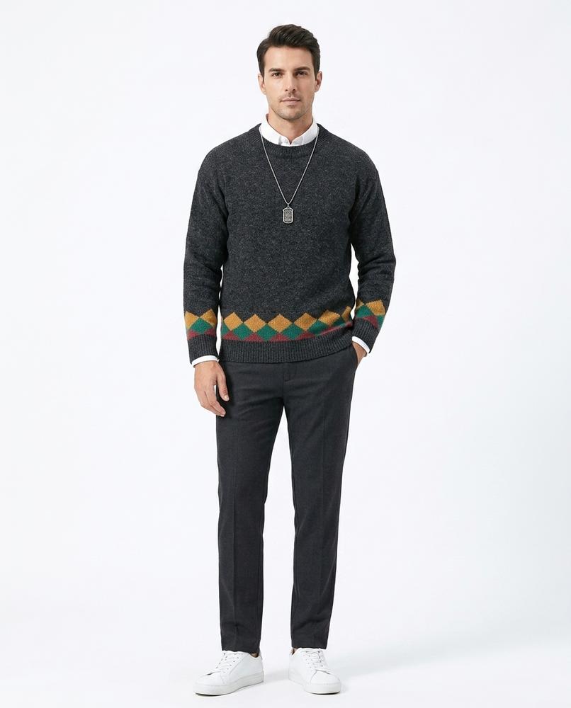 Cloppenburg Mode - Mimer | Melierter Gemusterter Pullover Herren