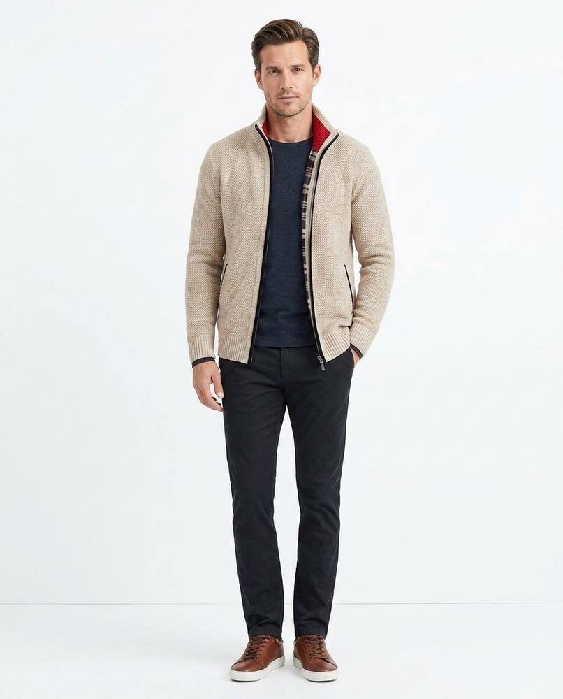 Cloppenburg Mode - Veron | Gefüttert Hochgeschlossen Strickjacke Herren