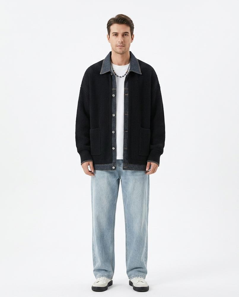 Cloppenburg Mode - Suvin | Gerippter Material-Mix Cardigan Herren