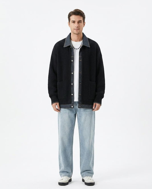 Cloppenburg Mode - Suvin | Gerippter Material-Mix Cardigan Herren