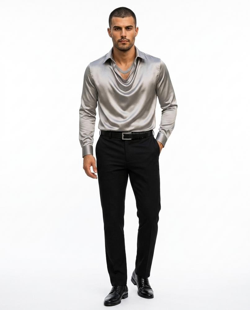 Cloppenburg Mode - Lazot | Drapiertes Satin Hemd Herren