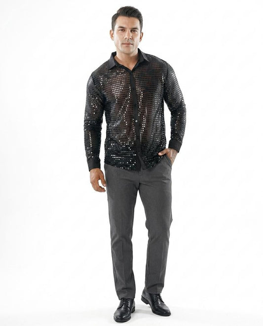 Cloppenburg Mode - Yugol | Paillettenbesetzt Transparent Hemd Herren