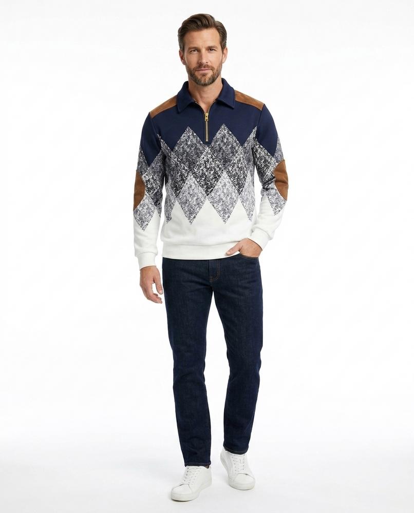 Cloppenburg Mode - Yasan | Gemustert Materialmix Pullover Herren