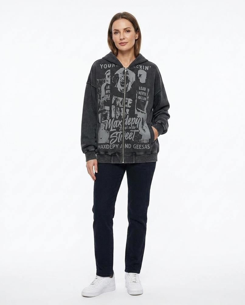Cloppenburg Mode - Limed | Bedruckt Gewaschen Hoodie Unisex