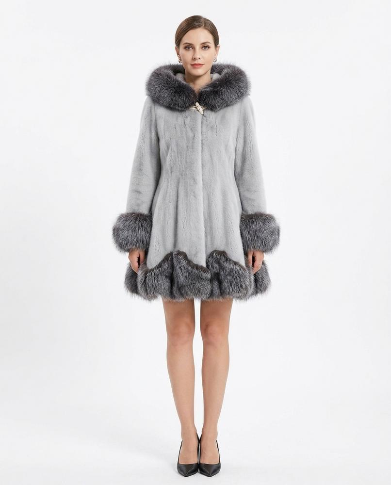 Cloppenburg Mode - Lerov | Pelzbesetzter Ausgestellter Mantel Damen