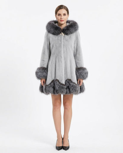 Cloppenburg Mode - Lerov | Pelzbesetzter Ausgestellter Mantel Damen