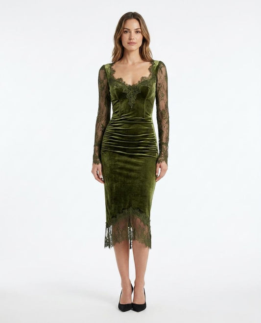 Cloppenburg Mode - Aopan | Samtenes Spitzenbesetztes Kleid Damen