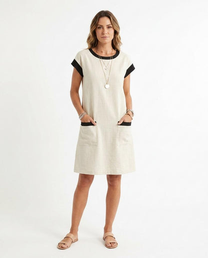 Cloppenburg Mode - Vomet | Kurzärmliges Zweifarbiges Kleid Damen