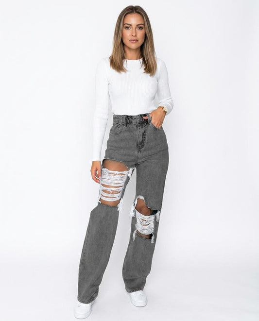 Cloppenburg Mode - Yolot | Zerrissene Gerade Geschnittene Hose Damen